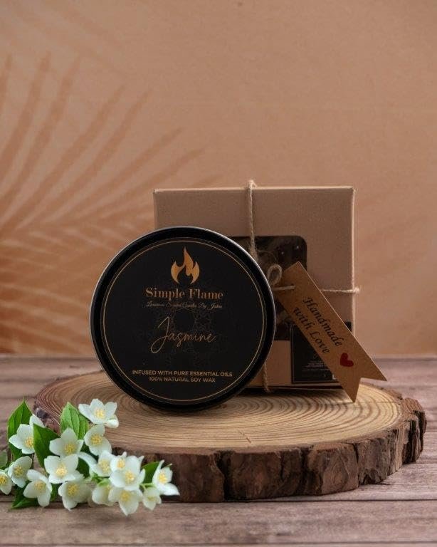 Jasmine Luxurious Scented Tin Candle - Image 3
