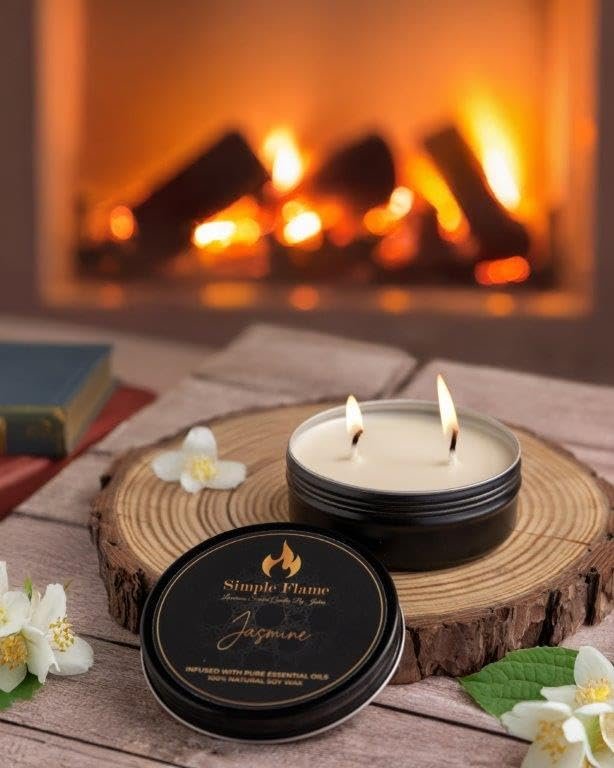 Jasmine Luxurious Scented Tin Candle - Image 4