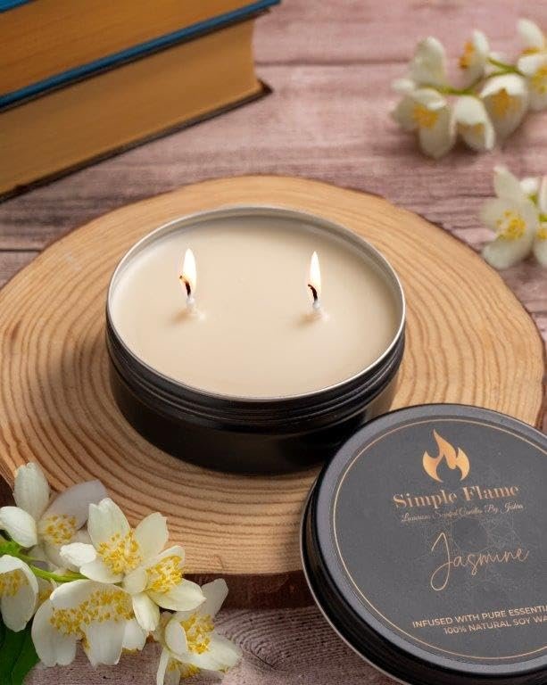 Jasmine Luxurious Scented Tin Candle - Image 5