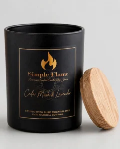 Simple Flame Cedar Musk & Lavender scented candle — consistent product photo