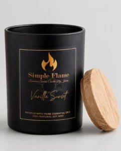 Simple Flame Vanilla Sunset scented candle — consistent product photo