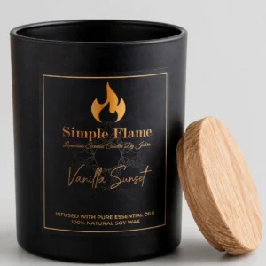Simple Flame Vanilla Sunset scented candle — consistent product photo